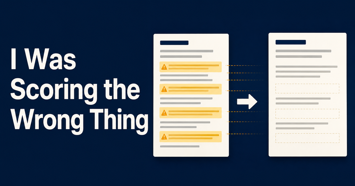 Two documents side by side: the highlighted caveat lines on the left are missing from the summary on the right